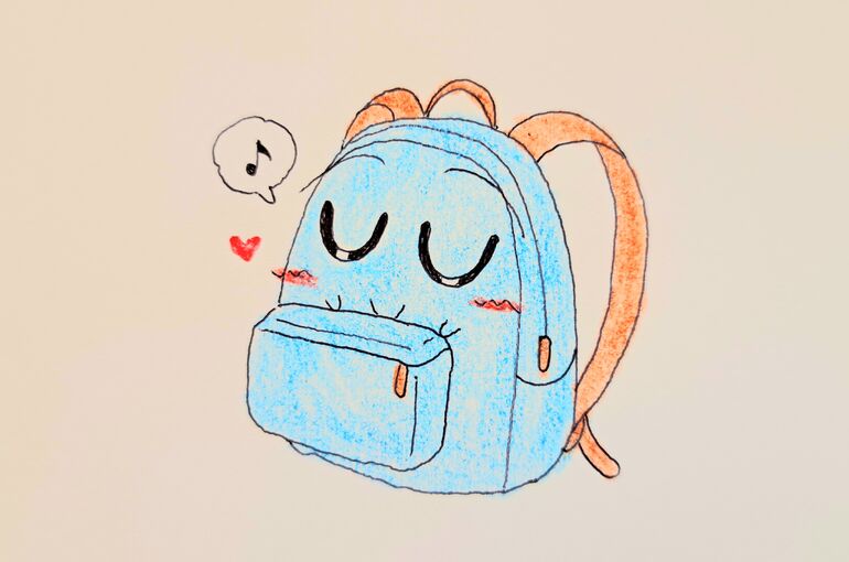 肩掛けで腰が痛くなるのをリュックのベルトと重心で♪