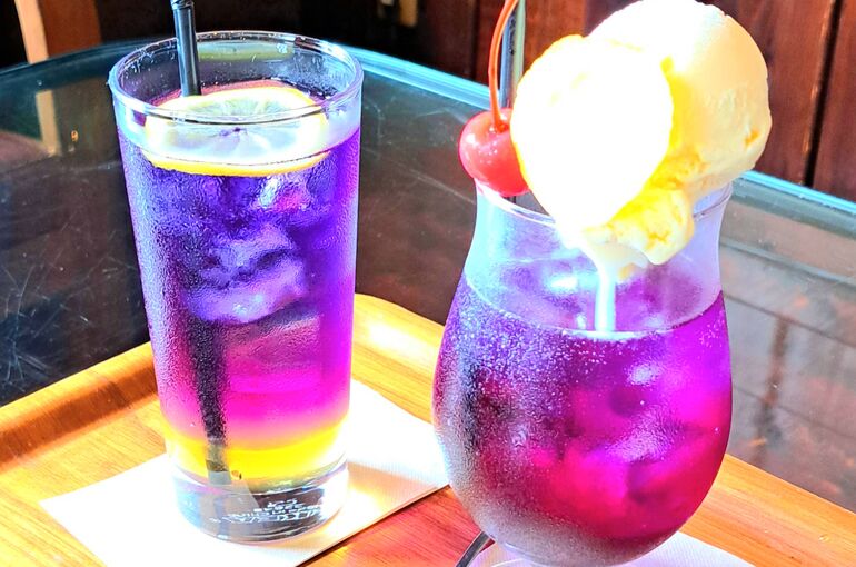 疲れ目に、シャキッとする紫陽花ジュースをお届け♪